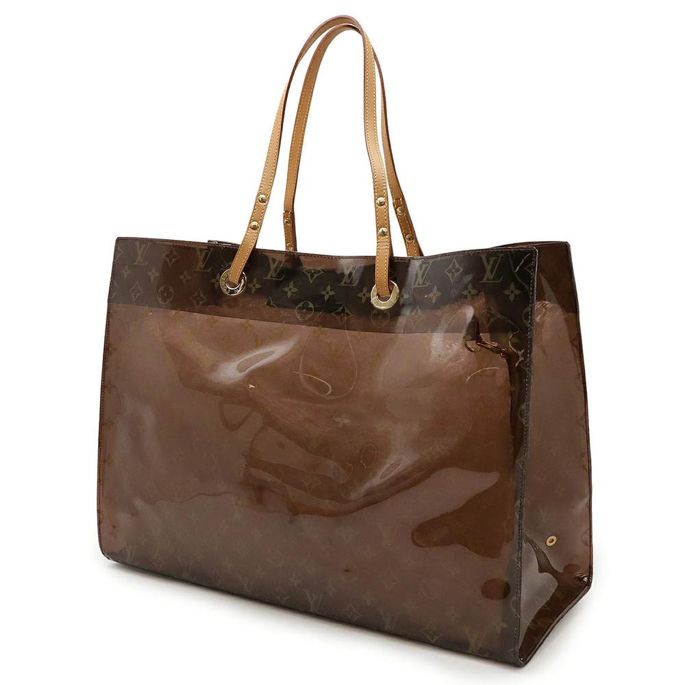 Louis Vuitton Beach Bag Brown Monogram Shoulder Cruise Clear Tote Cabas Vinyl